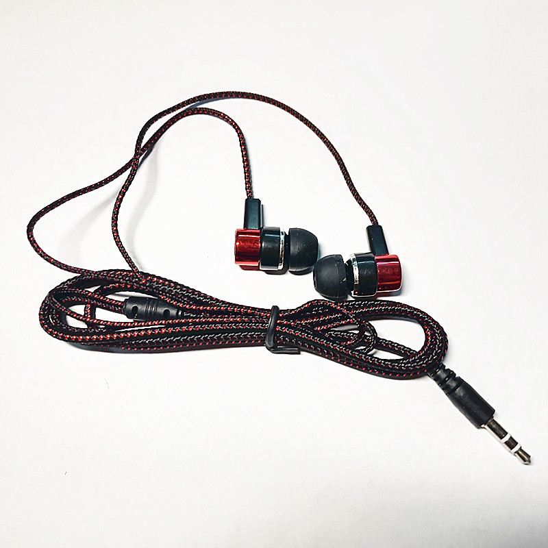 3,5 mm bez mikrofonu 10 szt. Plecione słuchawki przewodowe Subwoofer Douszny zestaw słuchawkowy do telefonów MP3 MP4 Prezent