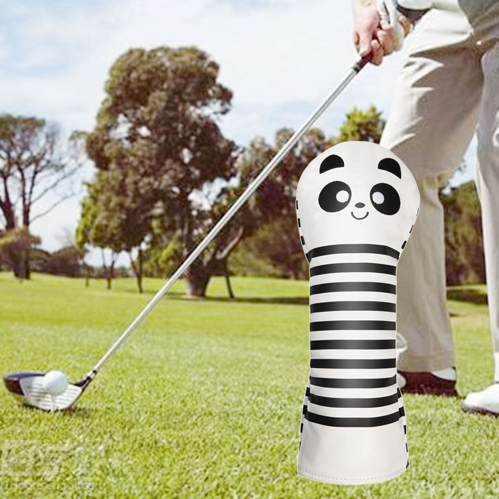 1PC Karikatur Stil PU Schutz Passt Universal- Treiber Leder Stil Golf Holz Kopf Abdeckung Golf Kopf Abdeckung Putter Fahrrinne holz: Weiß Treiber Startseite