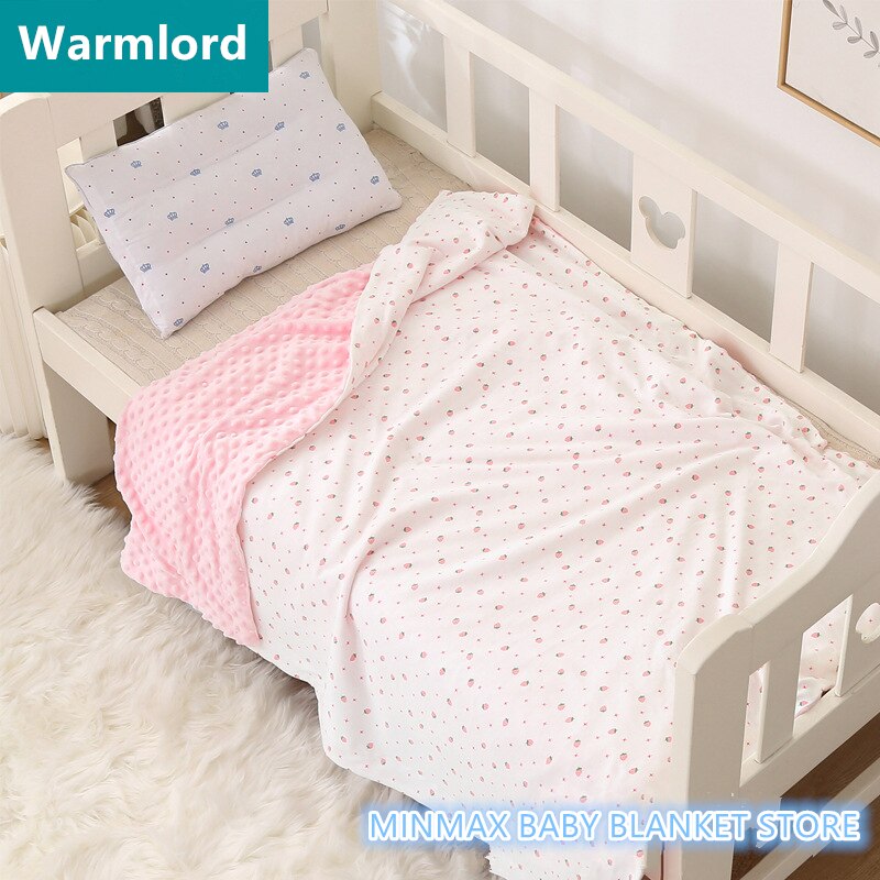 Couverture en coton imprimé de marque, couverture thermique douce en minky à pois pour tout-petits, couverture pour bébé, couvre-lit pour enfants, couette pour enfants