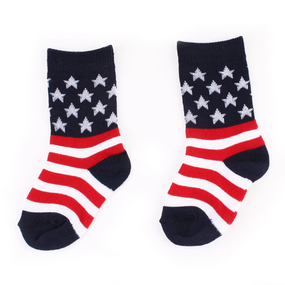 4th of July Baby girls Socks Independence Day Children kids Cotton Tube socks Star Stripe Girls Socks Ninos Calcetines