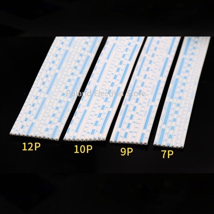 UL2468 Extension Wire 24AWG 7P 8P 9P 10P 12P Pin Flat Ribbon PVC Insulated Copper Connect Cable Electron Strip Line Blue White