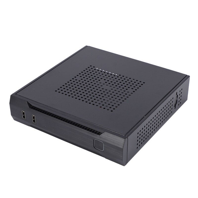 Mini-ITX Slim Small Form Factor Computer Case HTPC Computer Case with 2 x USB2.0 12V 8A Power Adapter EU Plug