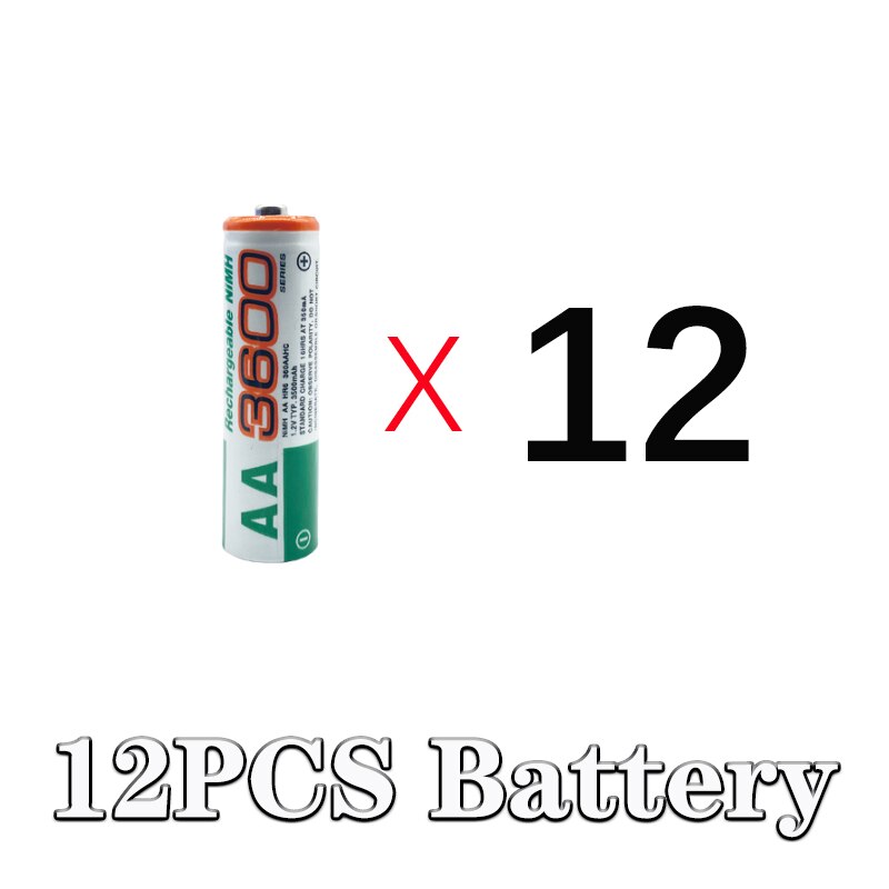 AA 1.2V Ni-MH 3600mAh Rechargeable Battery used in digital cameras, wireless mice, remote controls, toys, electronic scales, etc: Red