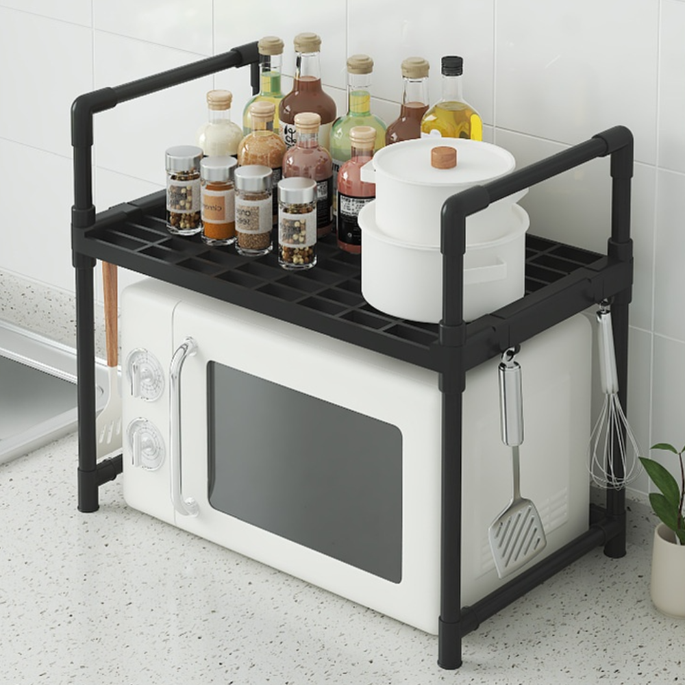 Support de rangement de cuisine, four à micro-ondes, support de rangement de cuisine multicouche, stockage d'assaisonnement facile, comptoir de four d'assaisonnement