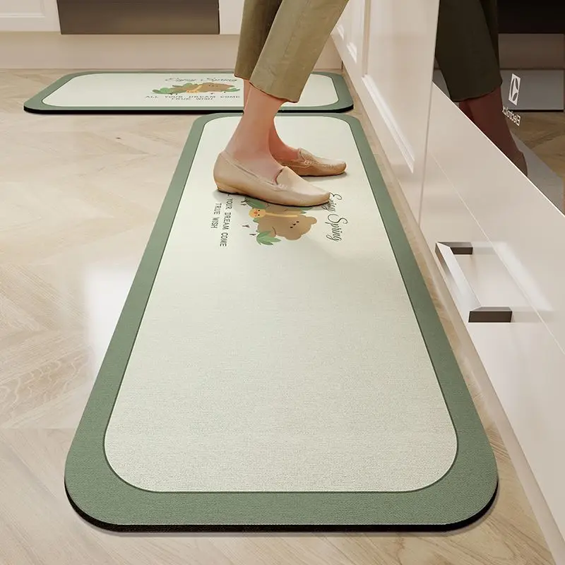 Super Absorbent Mat Kitchen Table Mat Diatomaceous Mud Absorbent Quick Drying Anti Slip Anti Fall Anti Oil Stain Floor Mat: 400MMx400MM / GRAY