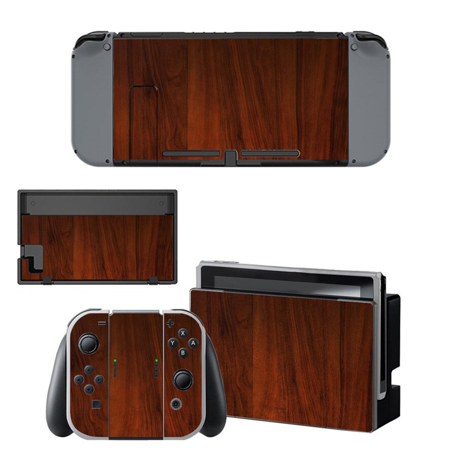 Struttura di legno di Stile Decalcomania Del Vinile Autoadesivo Della Pelle Per Nintend Interruttore NS NX Console & Joy-con Accessori del Gioco 15 stili