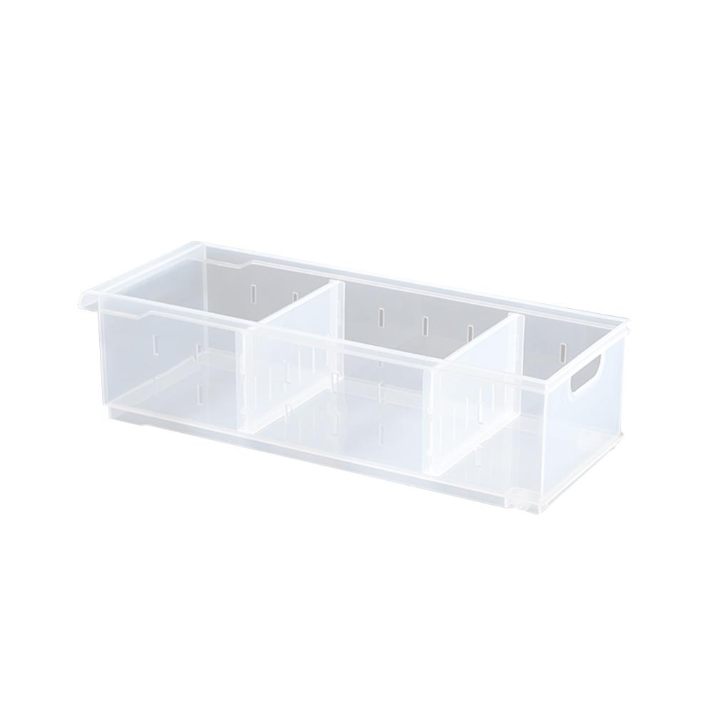 Refrigerator Storage Box Plastic Freezer Food Storage Bins Organizer Pantry Cabinet Transparent Plastic Fresh-keeping Box: 16.8X12.8X45cm