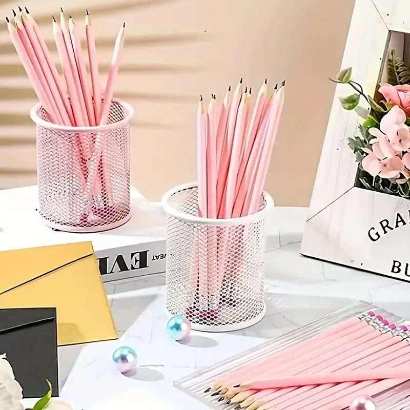 10/20/30 stuks houten roze bruiloft potlood met gum, Hb potlood voor school, kunst, kantoor, tekenen, schetsen, leren