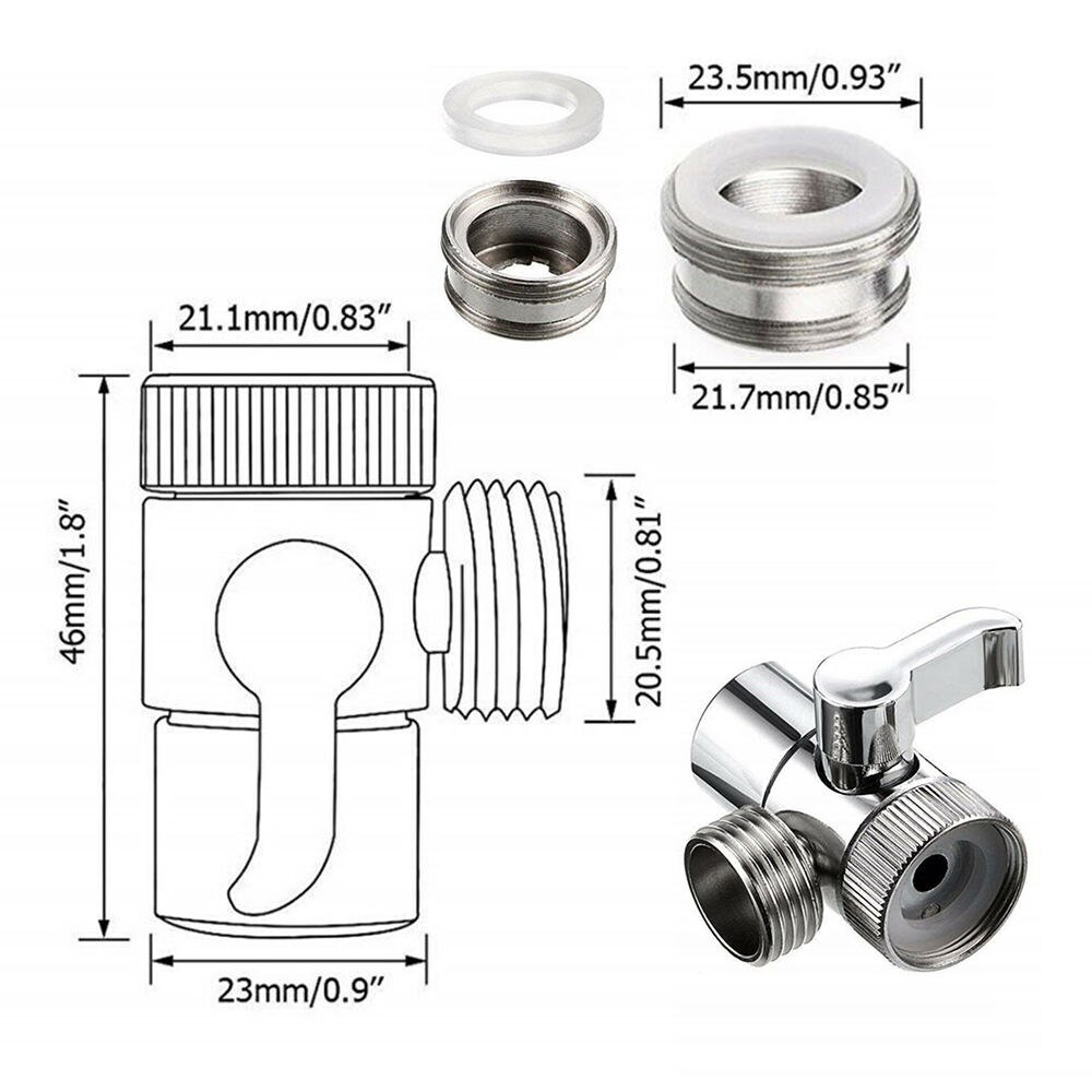 Schalter Wasserhahn Adapter 3 Weg T Stecker Dusche Kopf Umsteller Ventil Heimat Verbesserung Dusche Armaturen Wasser Separator