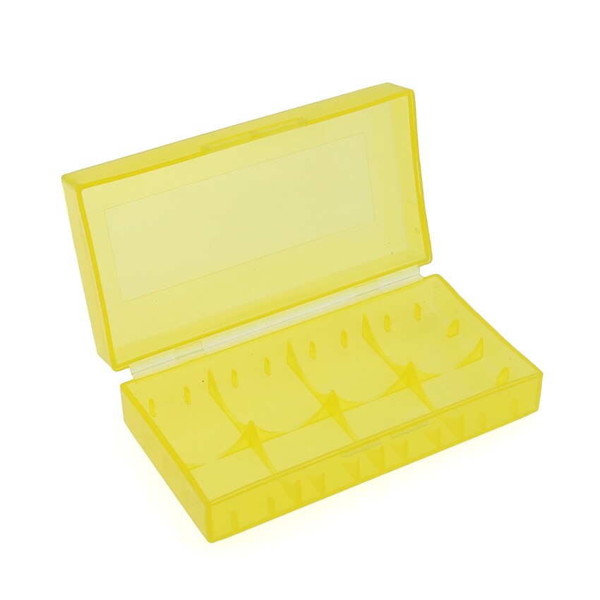 50 Stks/partij 18650 Batterij Case Plastic Transparante Harde 2 Slots Batterij Box Case Houder Opbergdoos: B-yellow