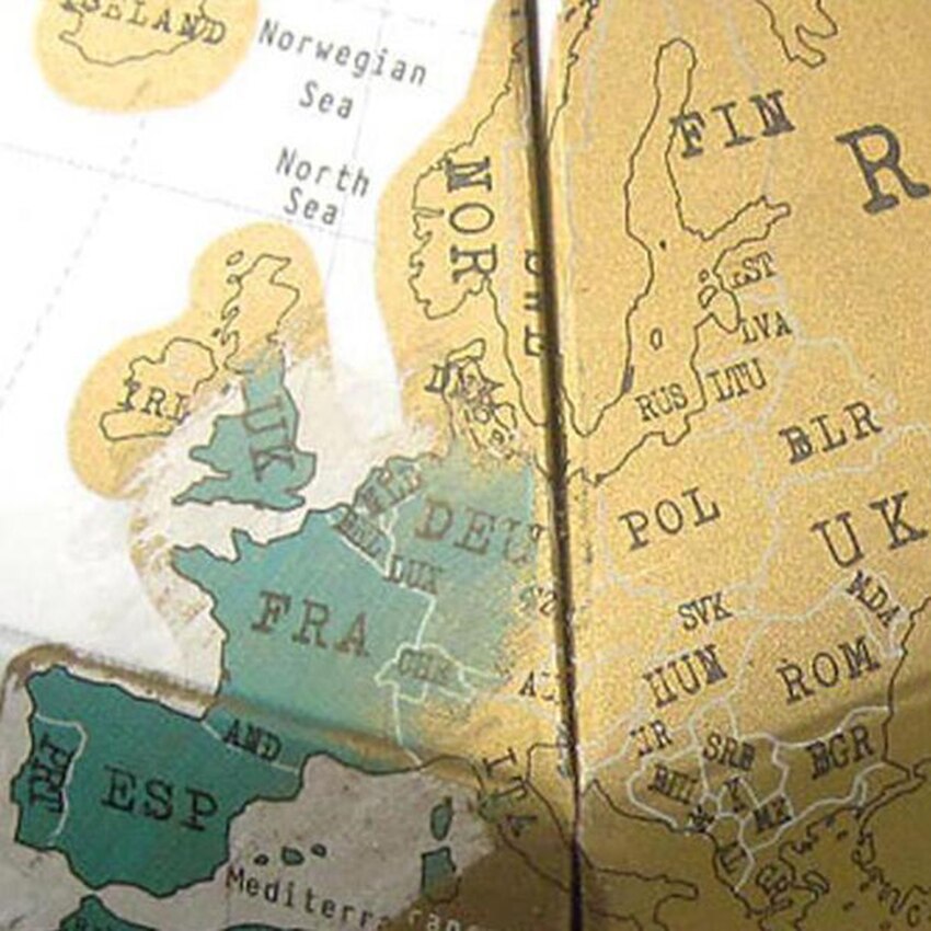 DIY scratch Globe 3D Stereo Assembly Globe World Map Travel Kid Child Toy Geography Teaching Apparatus