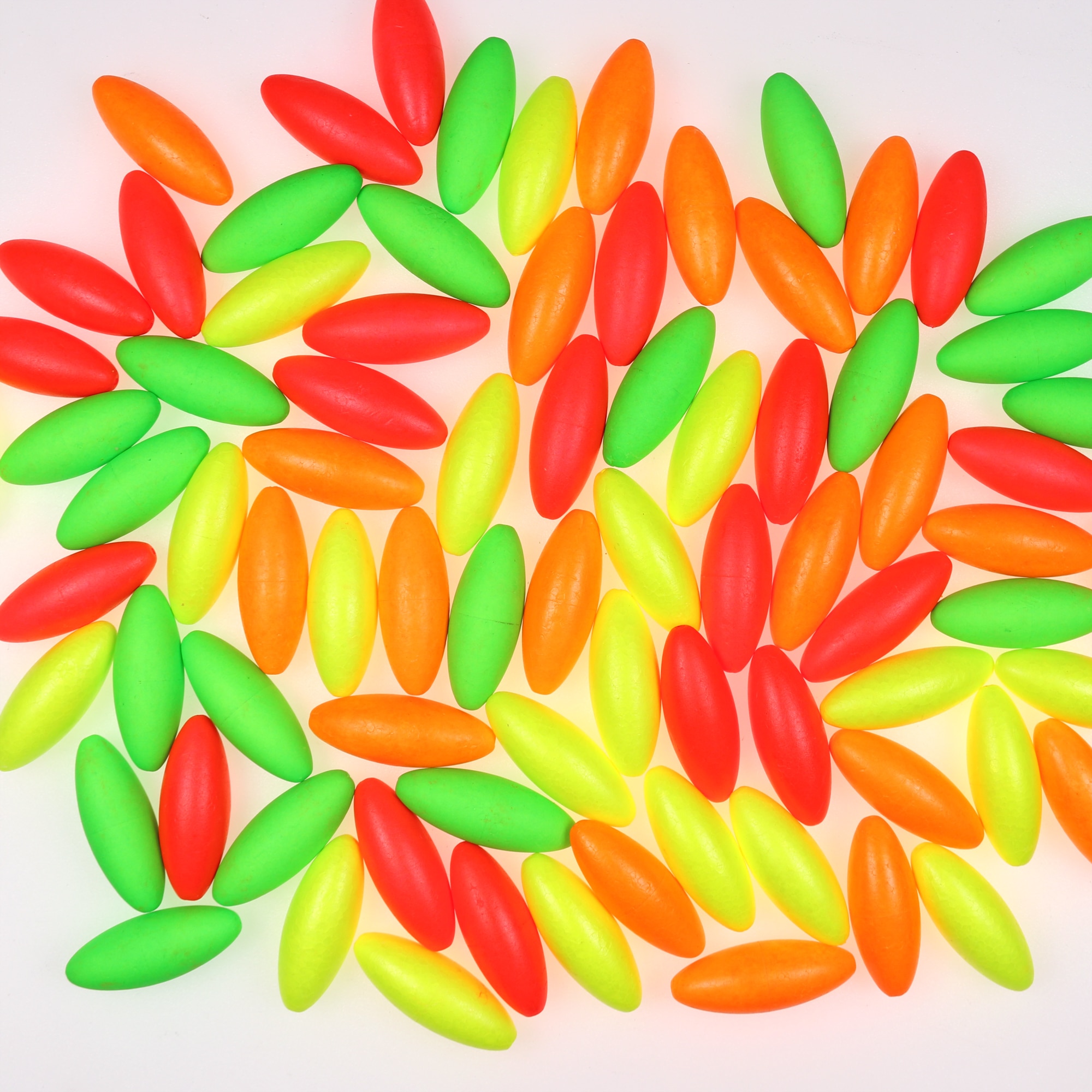 100PCS 1.4 "1.6" Ovale Vissen Rig Float Foam Bobbers Voor Karper Meerval Pompano, Whitings, corvina, Snappers Rigs Maken