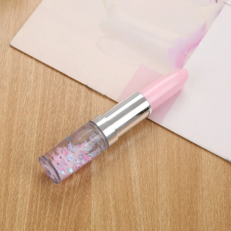 Stylo à bille rouge à lèvres fantaisie, stylos promotionnels, signature portable, petit stylo frais, encre noire, fournitures scolaires et de bureau, pour fille, 0.5mm