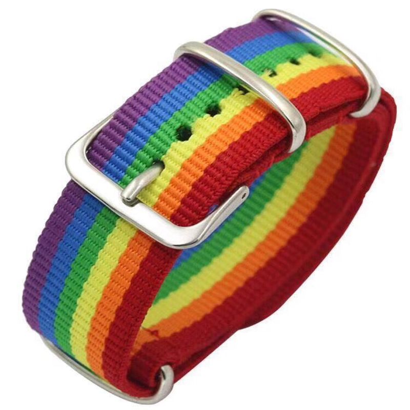 Nylon Regenbogen Strap Armband Regenbogen Armband Paare Armband LGBT Stolz Armbänder für Frauen