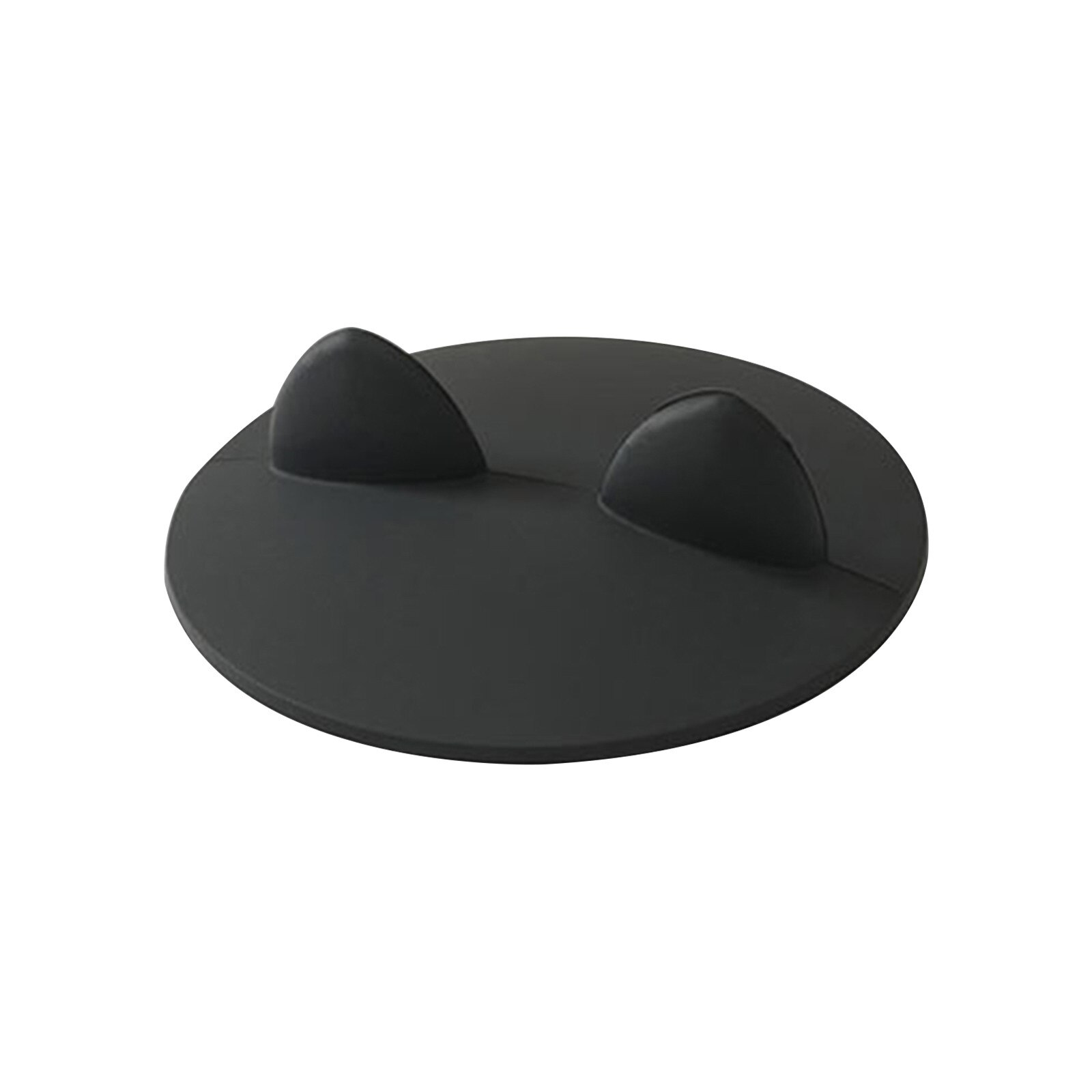 25# Cat Ears Cup Lids Dust Reusable Silicone Cover Heat Resistant Cup Thermal Insulation Cover Tea Cup Caps Cup Accessories: Black