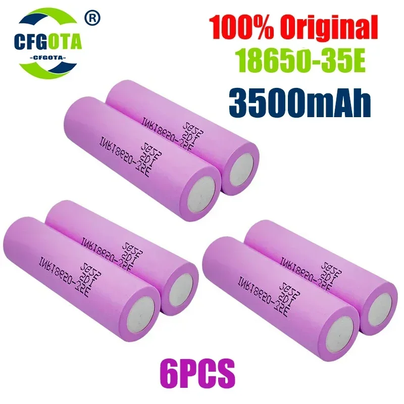 100% original 18650 3500mah 20th discharge inr18650 35e 3500mah 18650 3.7v li ion rechargeable battery: PURPLE