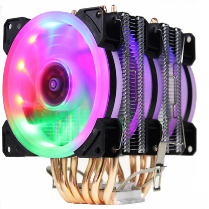 Intel Led Cpu Fan CPU Kühler 6 Wärme-Rohre Dual-Turm Kühlung 9cm RGB... – Grandado