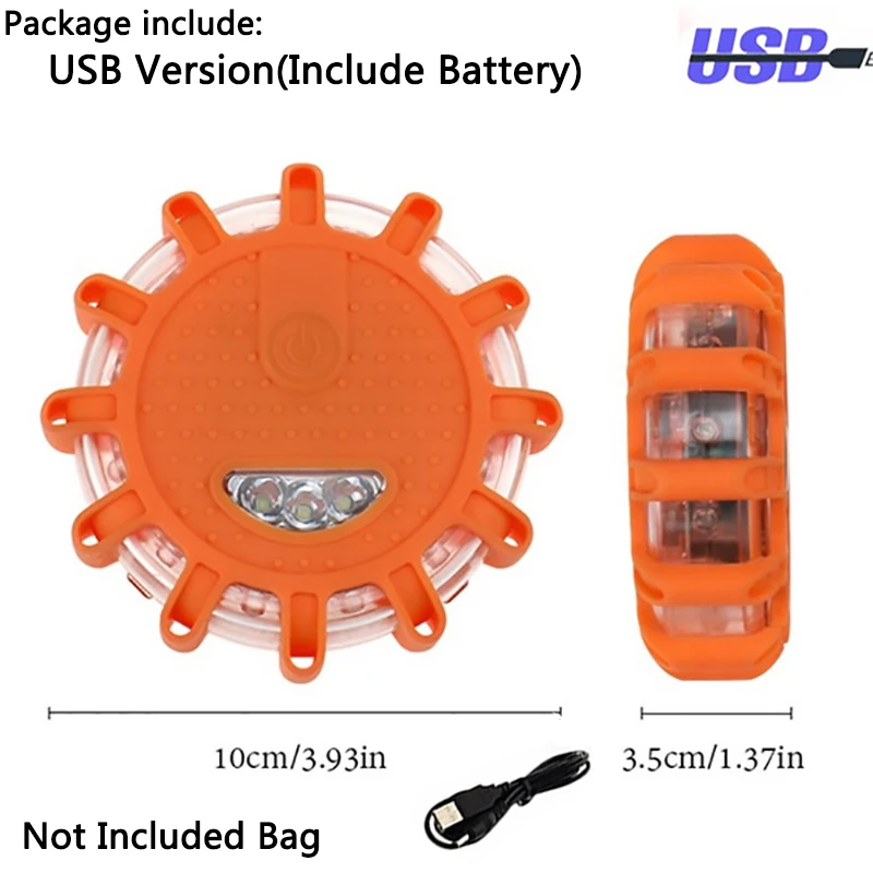 Luz de advertencia LED con batería integrada, 9 modos de seguridad, lámpara intermitente de emergencia, luz estroboscópica portátil, 1/2/3/4/6/8/10/12 Uds.: Rojo / 16-20 W