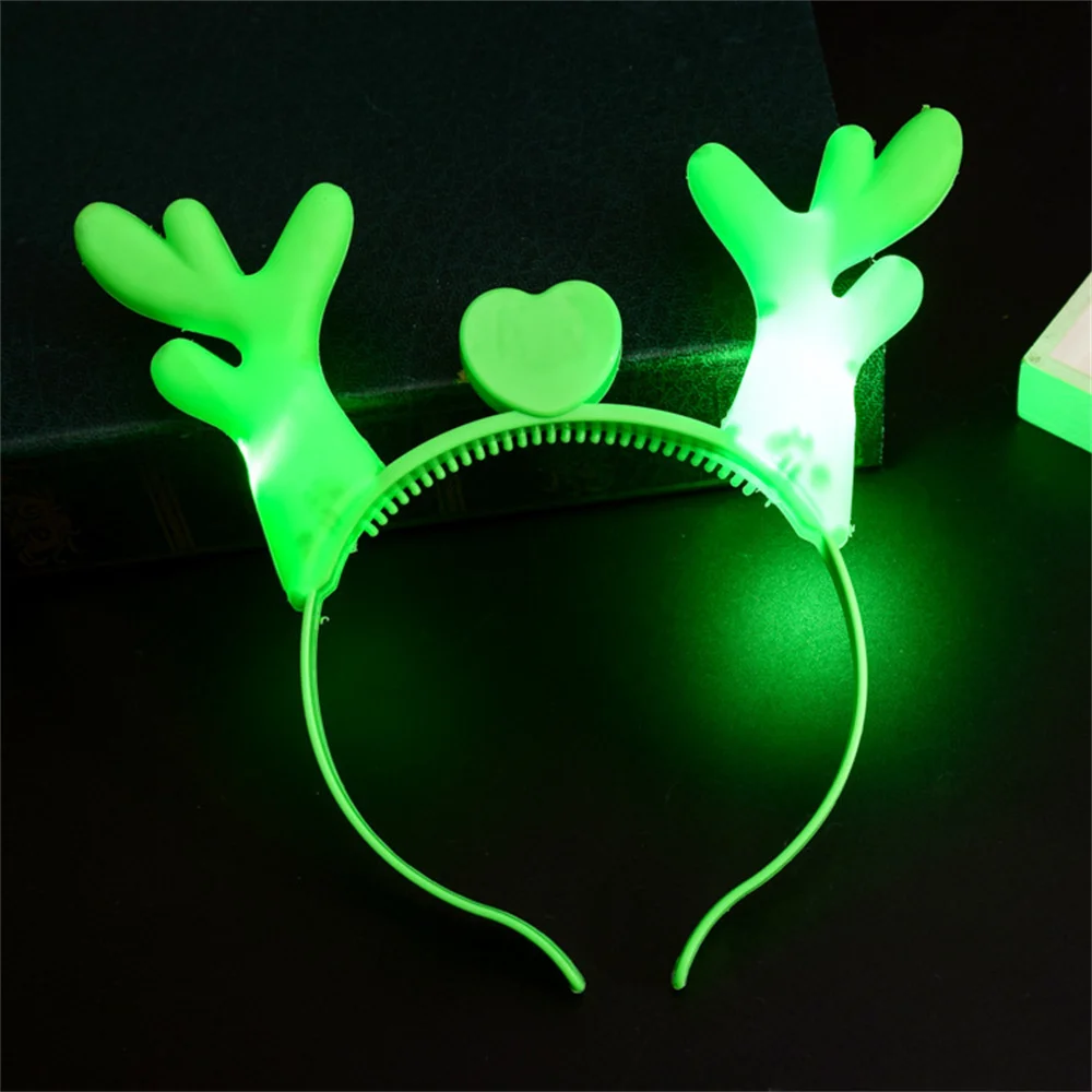 LED Lustige Teufel Horn Leuchten Stirnband Blinkende Haar Reifen Kopfbedeckung Halloween Weihnachten Neujahr Party Dekor Haar Zubehör: Grün