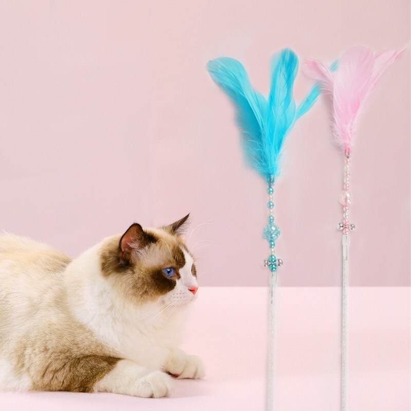 1Pc Kat Interactieve Speelgoed Stok Veer Wand Met Kleine Bell Muis Kooi Speelgoed Plastic Kunstmatige Kleurrijke Kat Teaser Speelgoed levert