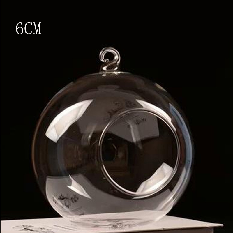 Romantique cristal verre suspendu bougeoir romantique mariage dîner décor à la maison chandelier fête verre boule bougeoirs: 6cm