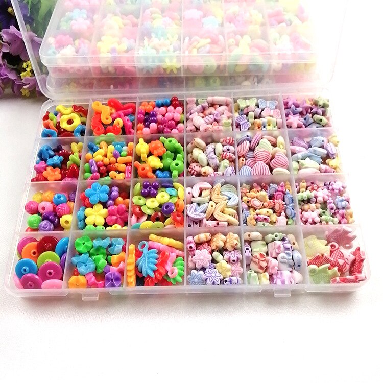 Jouets de perles pour enfants, 24 grilles, puzzle fait à la main, jouets pour filles, Kit Bracelets avec ensemble d&#39;accessoires: 5