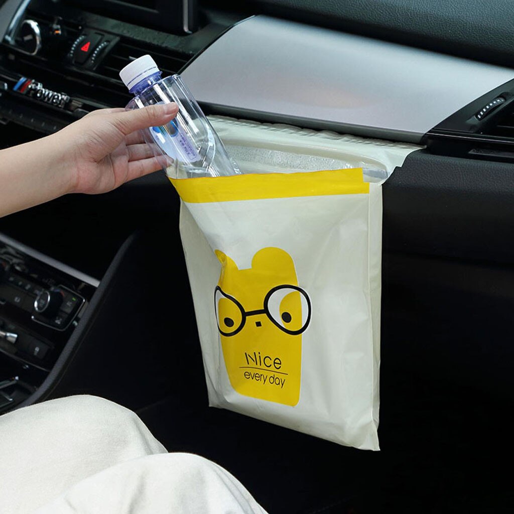 50pcs Car Trash Bag Disposable Self-adhesive Car Biodegradable Trash Rubbish Holder Garbage Storage Vomit Bags Car Trash Bin #Y2