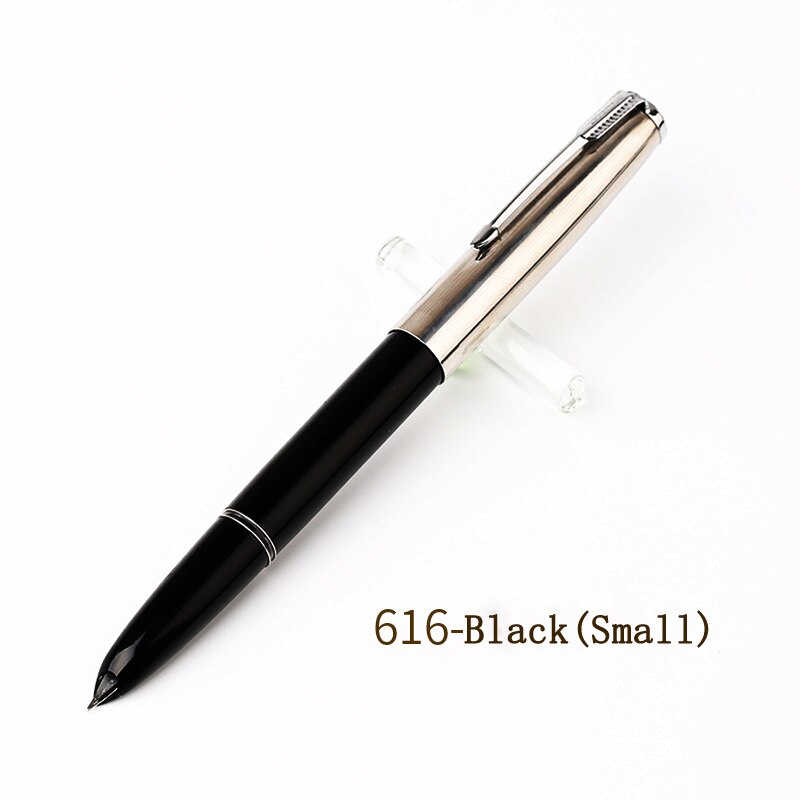Authentic HERO 616 Classic Nostalgic Fountain Pen 616-2 Golden Clip / Cap Ink Pen Iridium Fine Nib 0.5mm for Student: 616 Small Black