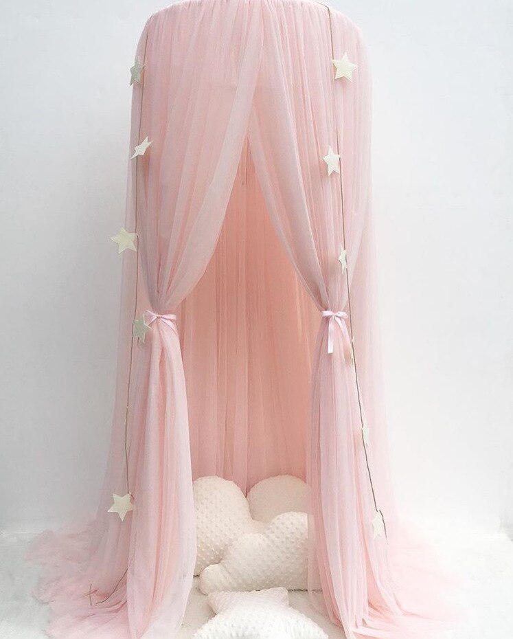 Cúpula cama dossel de algodão mosquito net cama pendurado cortina para crianças do bebê leitura jogar decoração casa