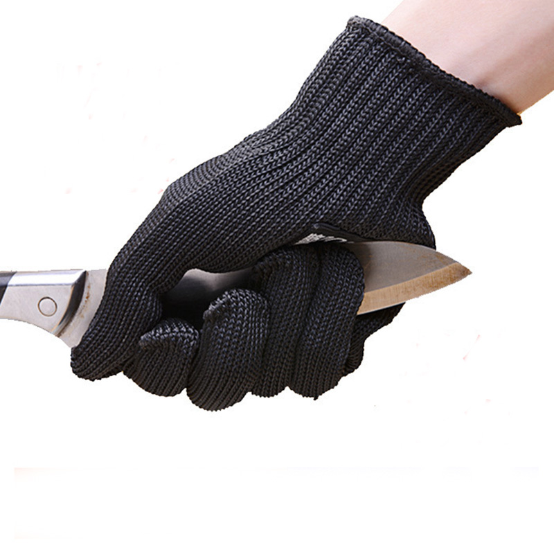 ZK20 1/Paar Zwart Werken Veiligheidshandschoenen Snijbestendige Beschermende Roestvrij Staaldraad Butcher Anti-Snijden handschoenen