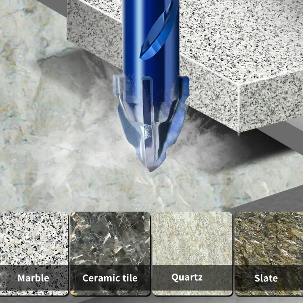 Four-Flute Sawtooth Eccentric Drill Bit