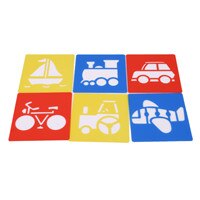 6 Stks/set Kinderen Schilderen Sjabloon Dinosaurus Pasen Kerst Dier Patroon Stencils Pak Kids Opstellen Stencil: Transportation