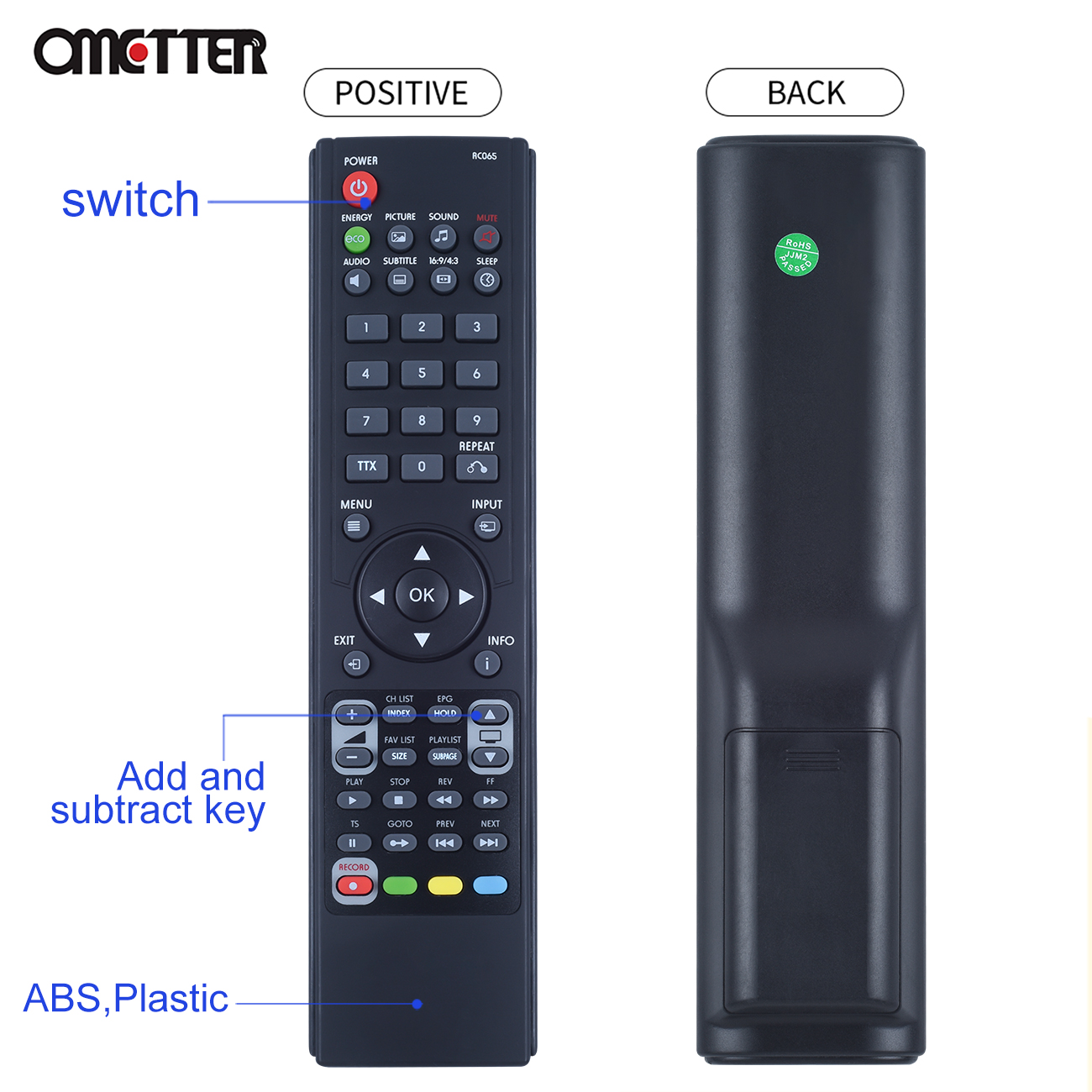 Remote Control for BLU:SENS LCD LED TV RC065 Controller