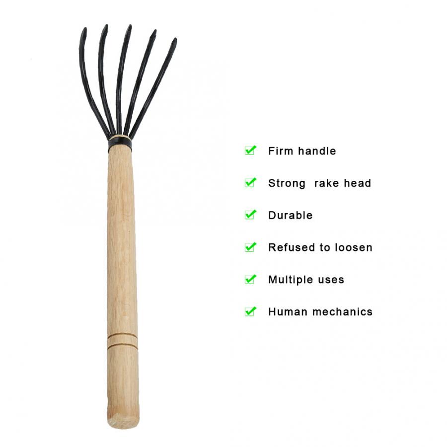 Hage rengjøringe rive gress rive multifunksjon hage klo rive til rengjøringe av falne løv løsne jord barnehage hage verktøy: misligholde tittel