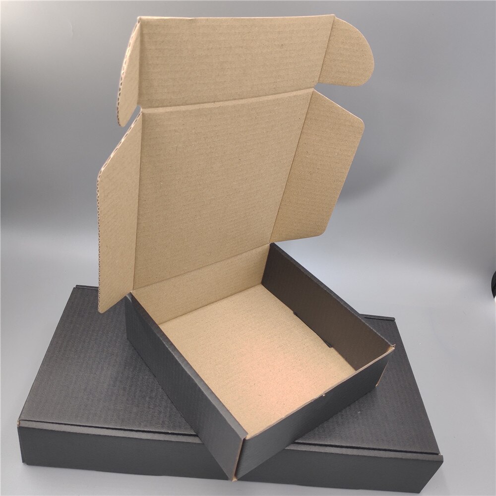 30X20X5Cm Grote Platte Zwarte Golfkarton Kartonnen Mailer Doos Winkelen Levering Verpakking Papier Dozen zwart