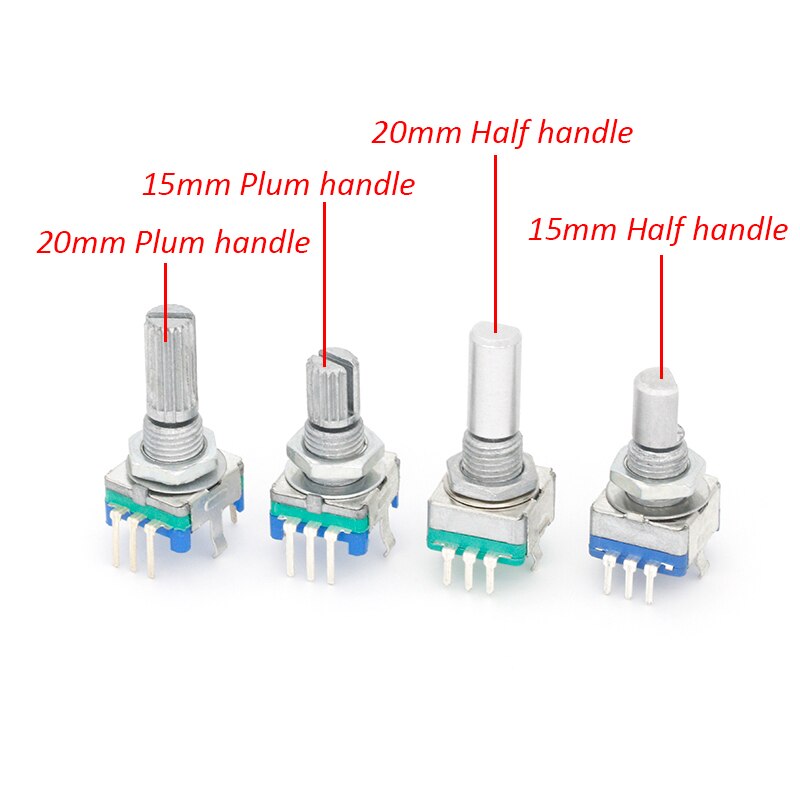 5 Stks/partij 20 Positie 360 Graden Roterende Encoder EC11 W Drukknop 5Pin Handvat Lange 15/20Mm Met een Ingebouwde Drukknop