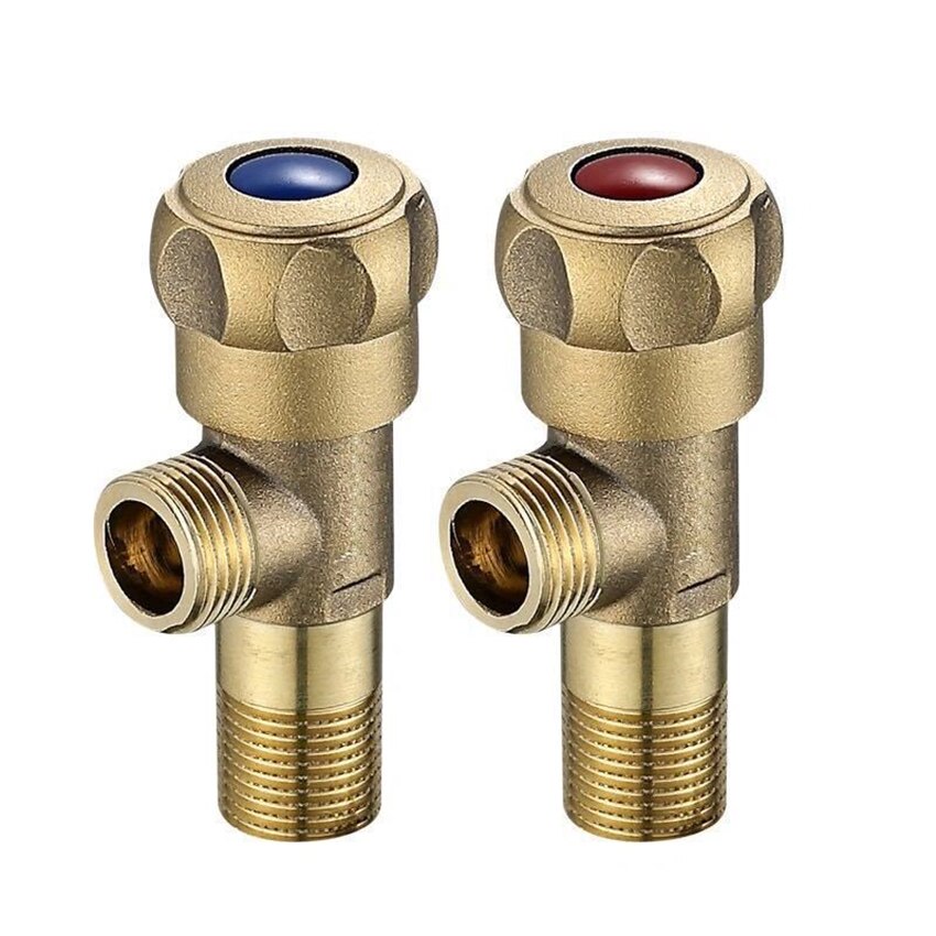 Brass Angle Stop Valve Shut Off Valve G1/2 / Cold Water Switch Valve for Water Sink Bathroom Toilet Kitchen Shower Plumbing