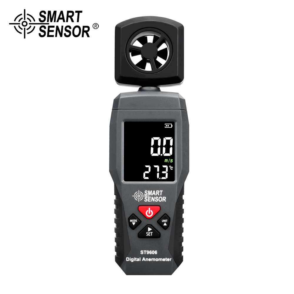 Digitale Anemometer Anemometro Thermometer Kleur Lcd Luchtsnelheid Windsnelheid Measue Gauge Luchtstroom Volume Meter Windmeter Alarm