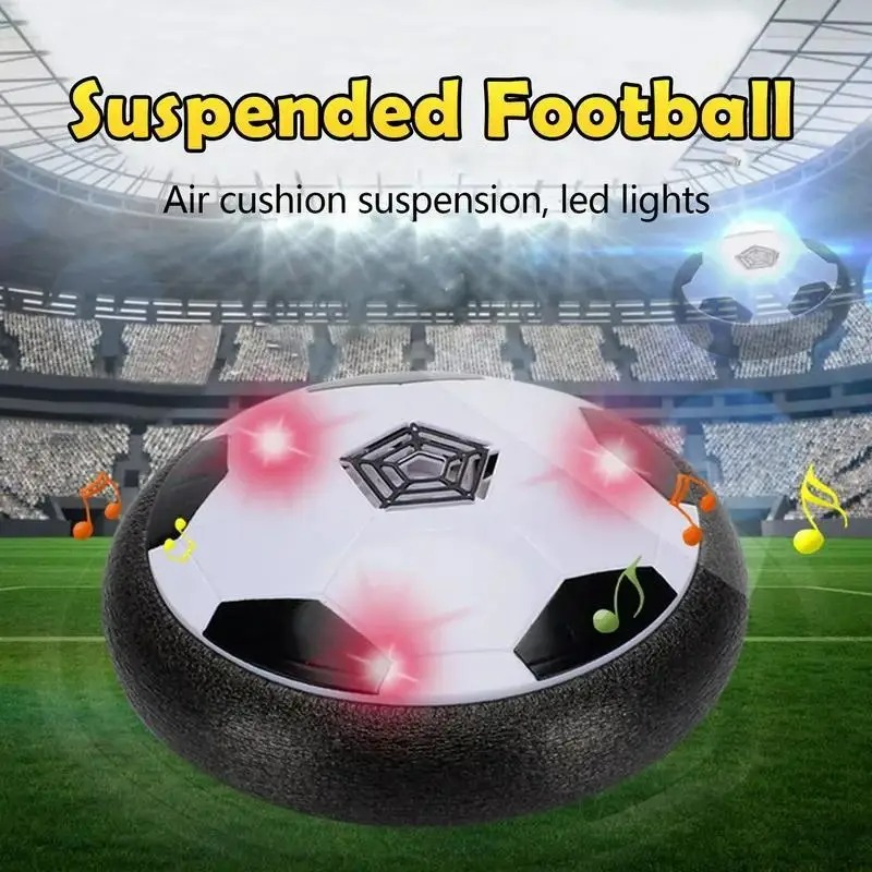 Fjädring luftfotboll elektrisk levitering sportleksak abs svävar fotboll med led-ljus inomhus kollisionsundvikande för barnleksak