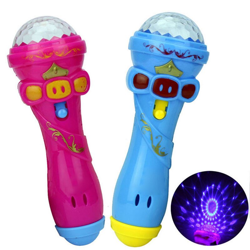 Microphone lumineux jouet pour enfants drôle éclairage sans fil Microphone modèle musique karaoké mignon Mini #3N20