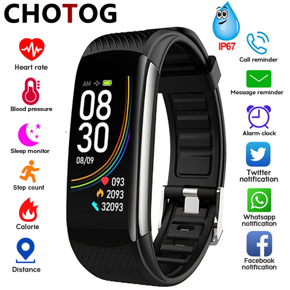 Fitness Tracker Waterdichte Ip67 Smart Fitness Armband Bloeddruk Hartslagmeter Sport Smart Band Horloge Voor Android Ios