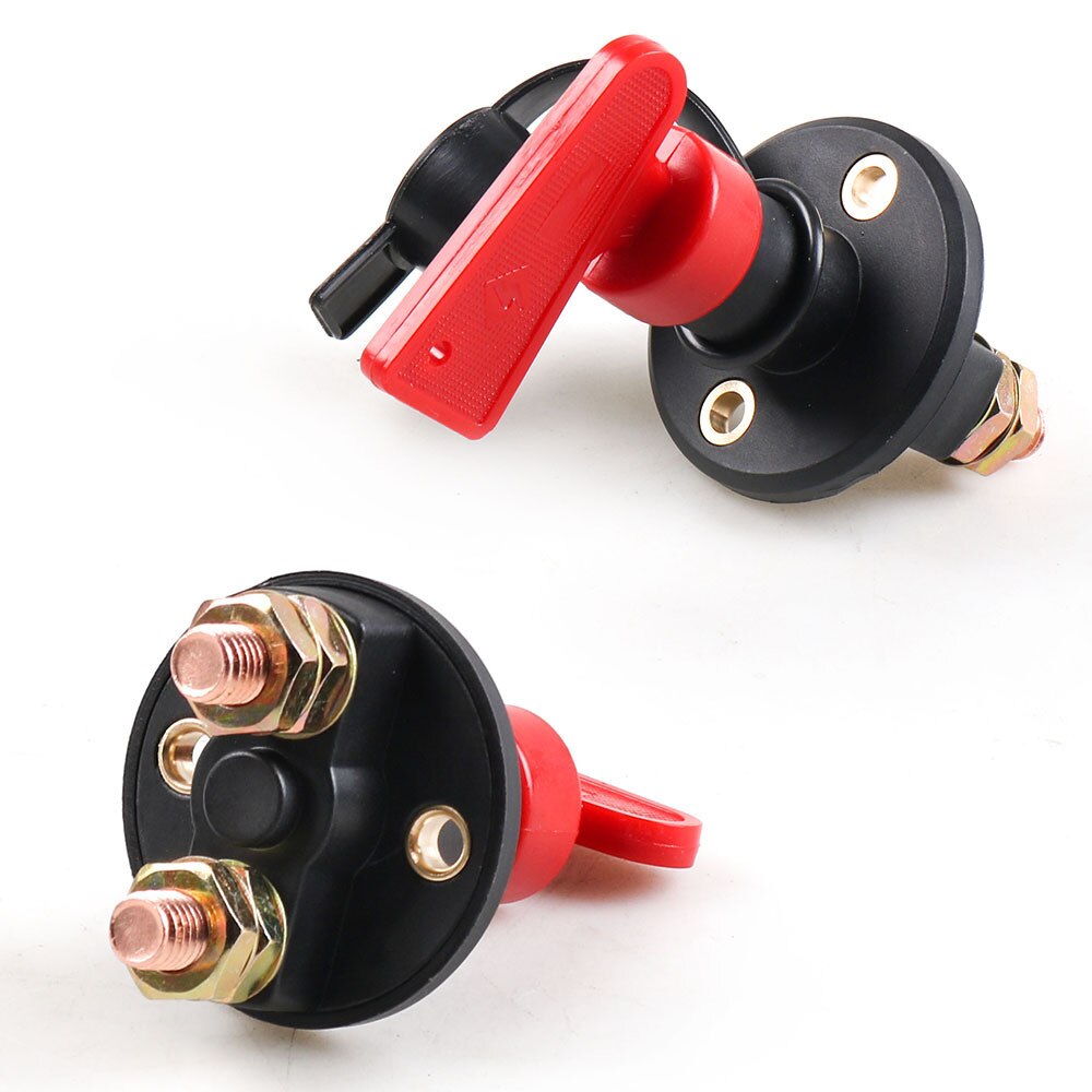 12V 24V Red Key Cut Off Battery Main Kill Switch Vehicle Car Modified Isolator Disconnector Car Power Switch for Auto truck boat