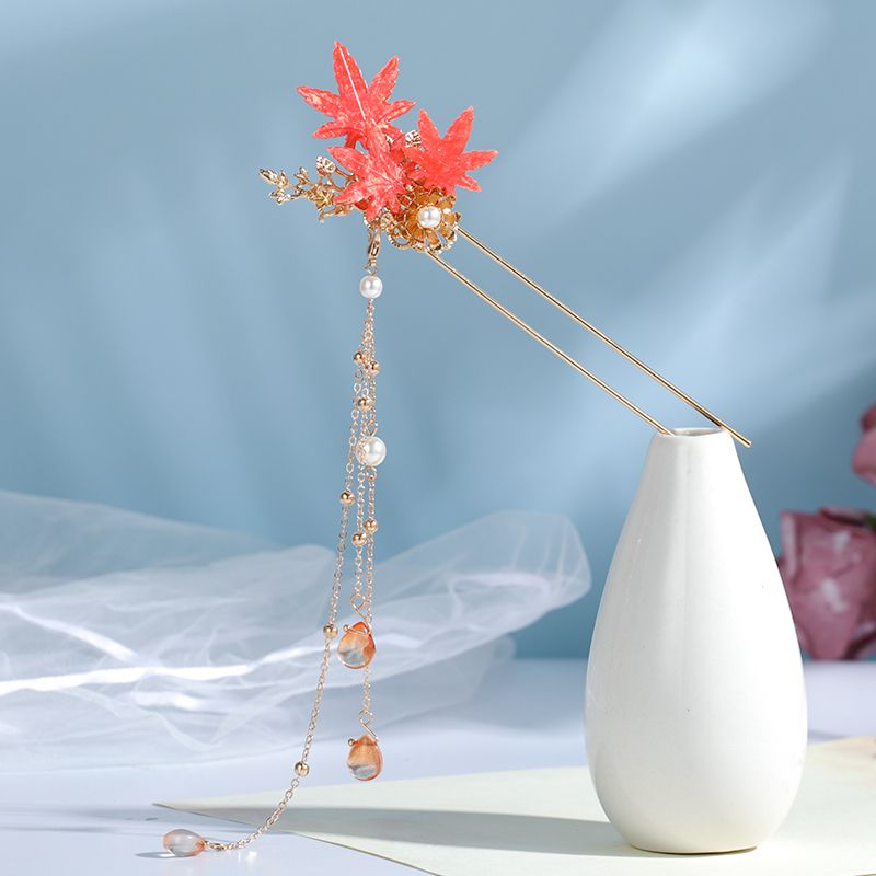 Maple Leaf Hair Stick Hair Accessories for Women Hanfu Hairpin