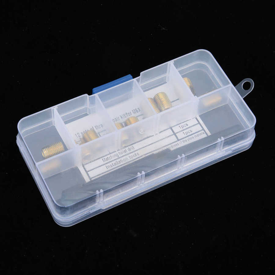 12pcs M6x1 Thread Repair Kit Self Tapping Thread Insert Drill Bit Tool