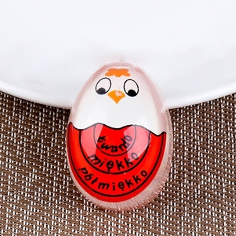 1pcs Egg Perfect Color Changing Timer Yummy Soft Hard Boiled Eggs Cooking Kitchen Eco-Friendly Resin Egg Timer Red timer tools: Red