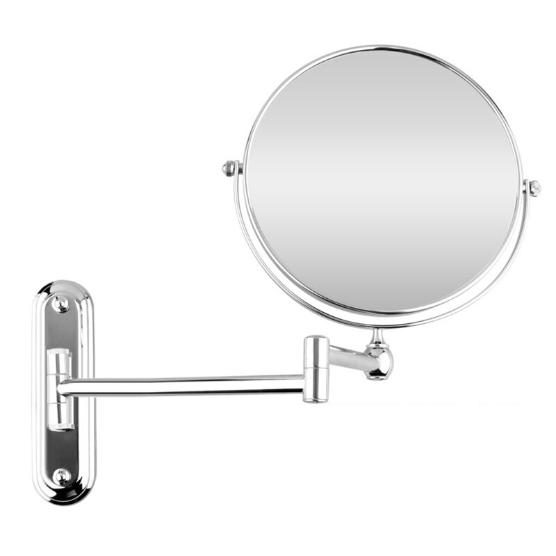Silver Extending 8 inches cosmetic wall mounted make up mirror shaving bathroom mirror 7x nification