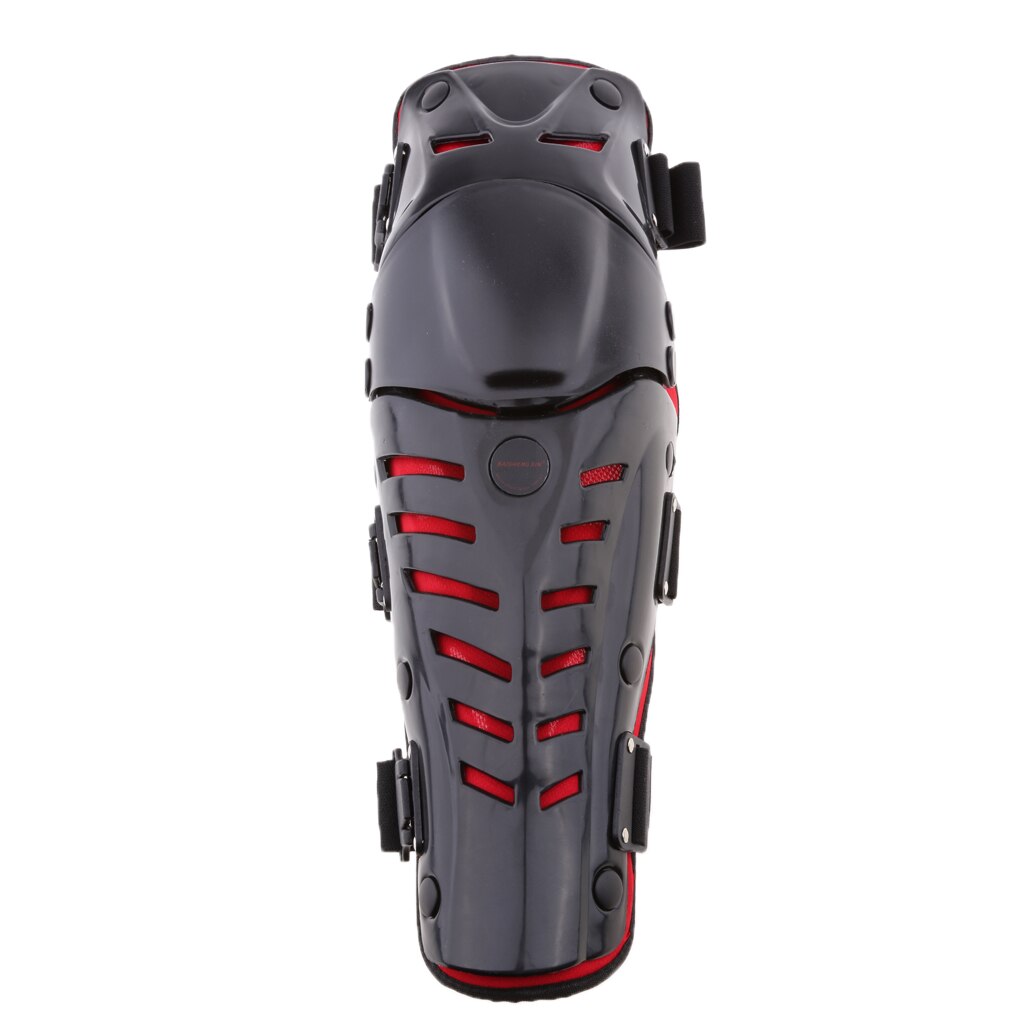 1 Pair Of Adults Knee Shin Armor Protect Guard Pads Accessories With Cement Hook For Motorcycle Motocross Racing Red