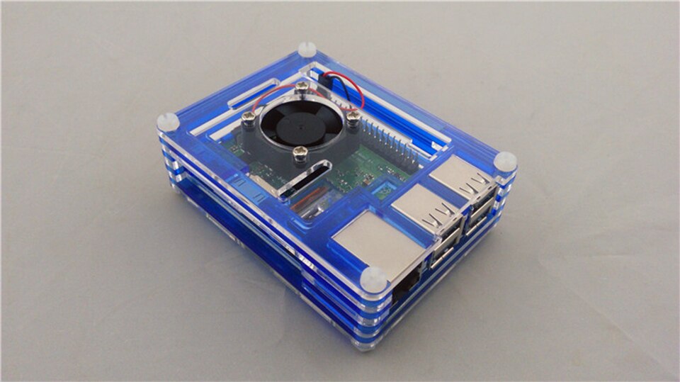 Carcasa Raspberry pi 3 Plus generación carcasa Raspberry pi 3B + 9 capas de acrílico: Azul