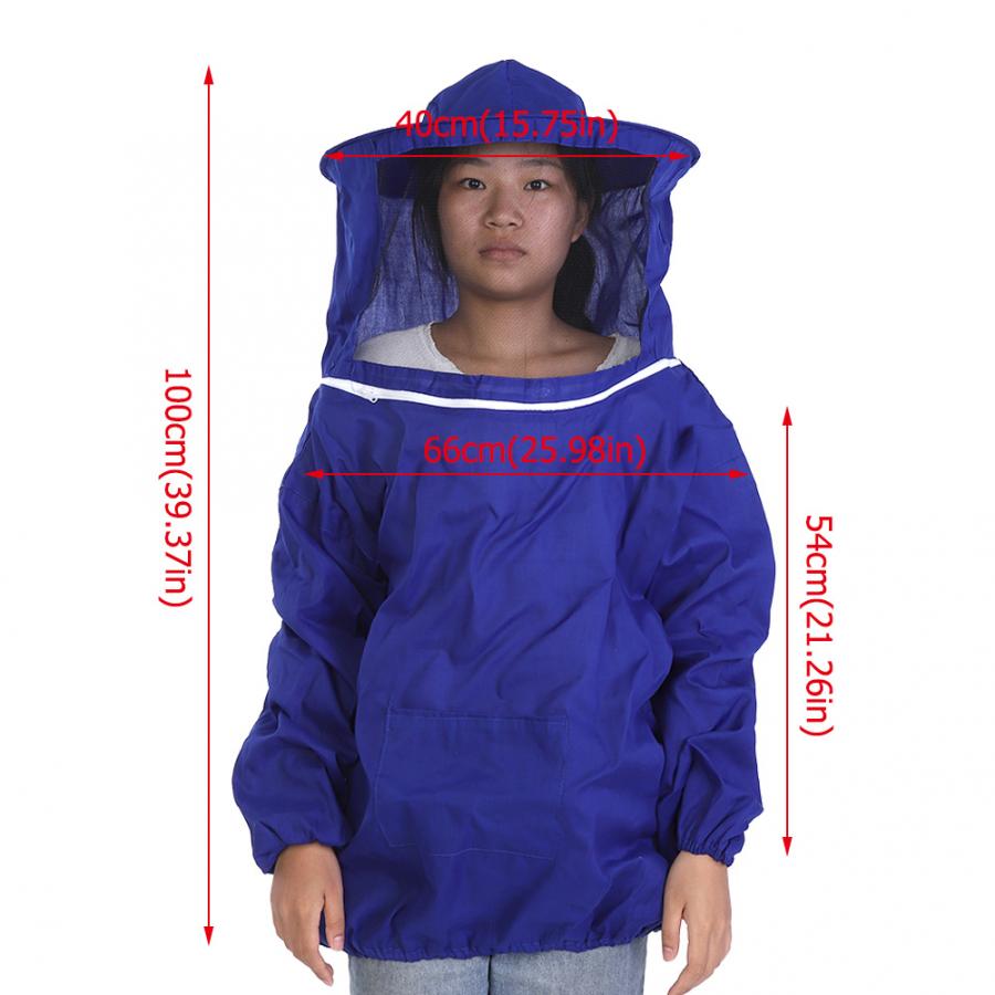Beekeeping Protective Jacket Suit with Hat Bee Insect Feeding Supplies Keeping Beekeeper Clothing: Blue