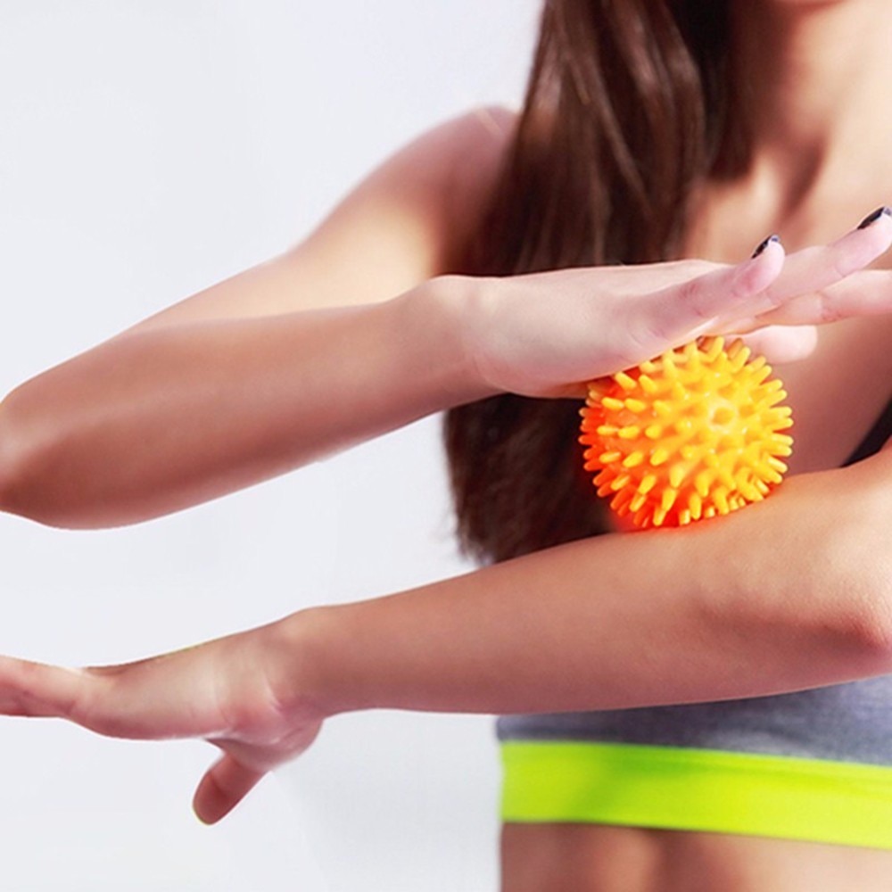 Balle de Fitness en PVC, pour les mains, pour Massage du pied, semelles de hérisson, exercice de Relaxation musculaire, Portable, pour physiothérapie, 6 couleurs, 6.5CM